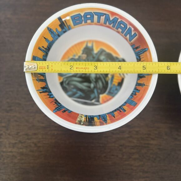 BATMAN Set of TWO Bowls Trudeau Dinnerware 5.5" Melamine DC Comics Children Kids - Picture 10 of 13